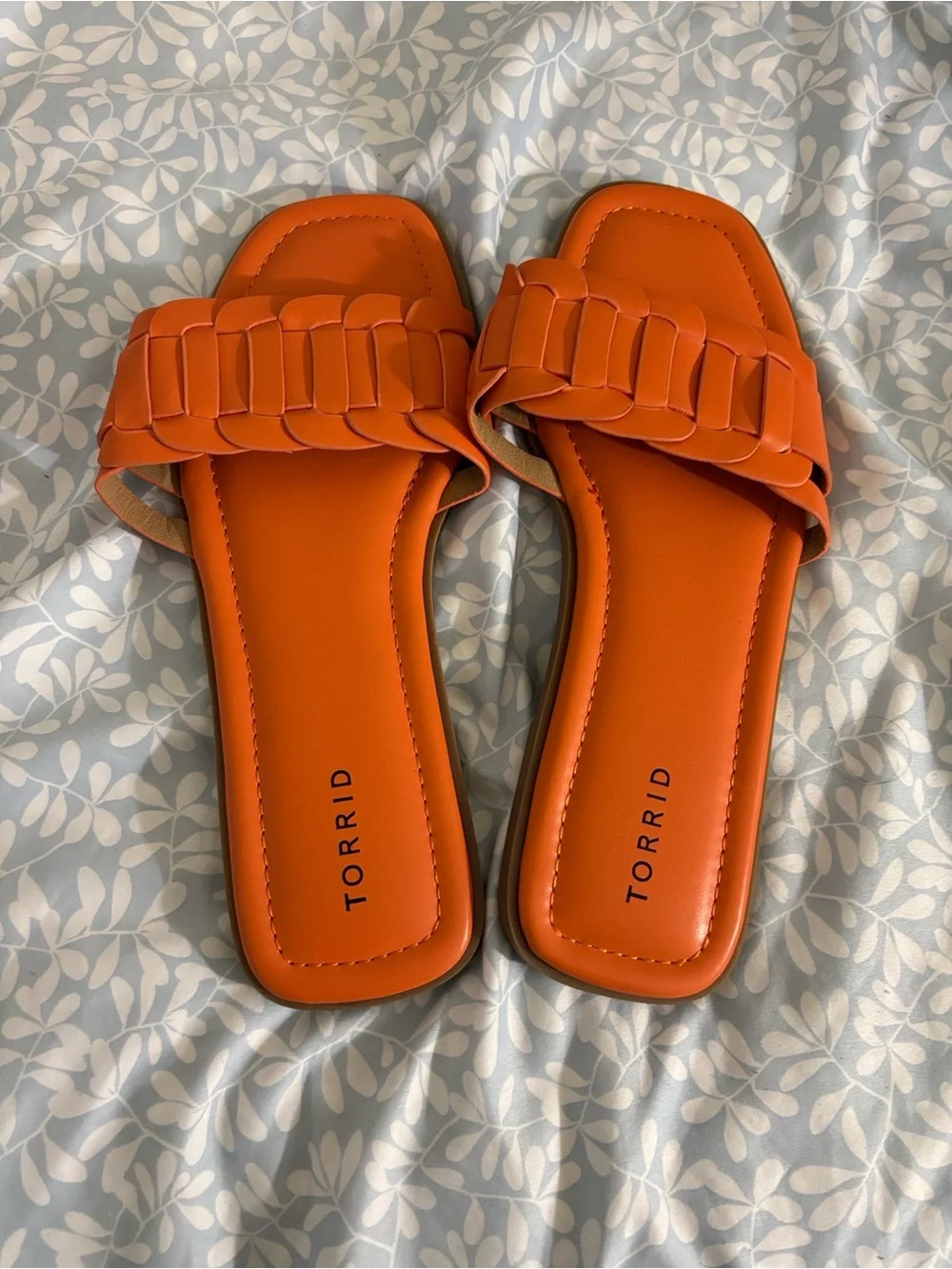 torrid Orange Braided Slide Sandals - Bright Orange Women's Slides 9.5W